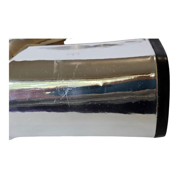 MATIKO Women 7 Lucinda Boots Silver Metallic Mirror Pointed Toe Block Heel NEW - Picture 11 of 11